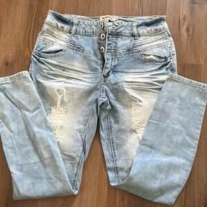 Blue Spice Light Blue Distressed Women's Jeans